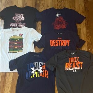 Under Armour Kids Tees - Black, White, Navy, Orange Accents